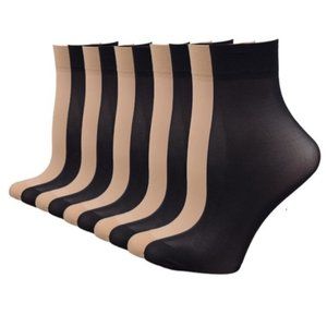 NEW Women's 10 Pairs Ankle High Sheer Nylon Socks